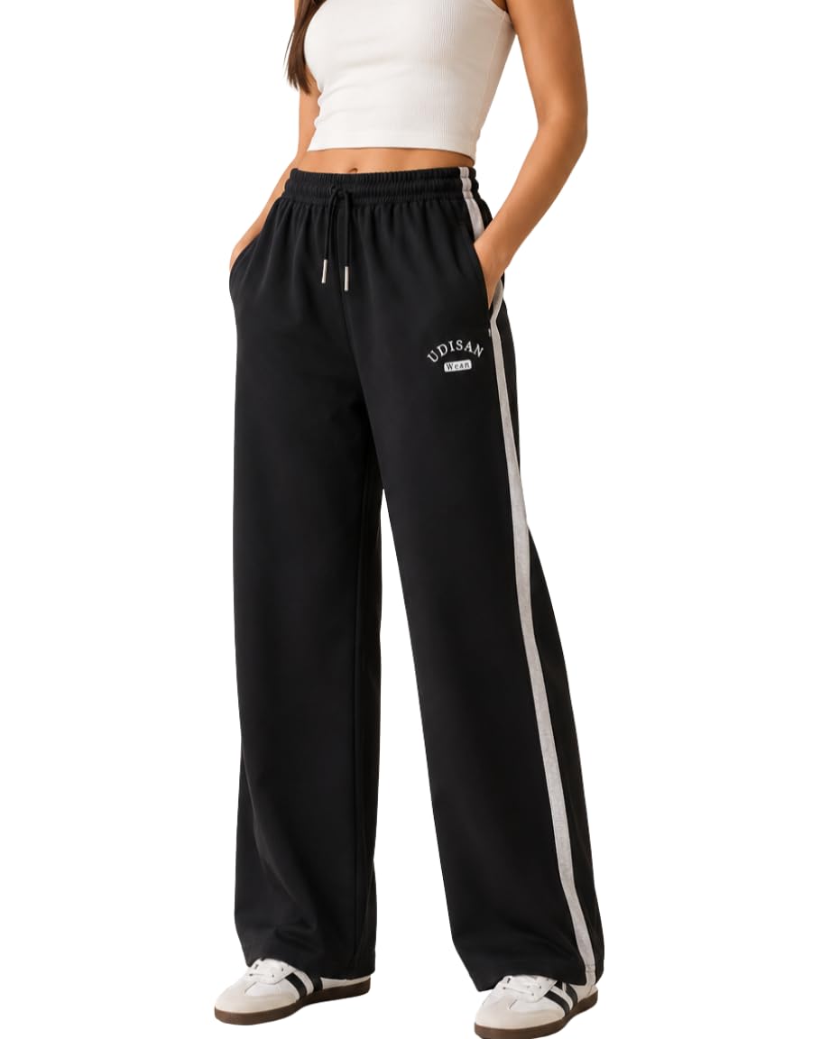 Women's Wide Leg Track Pants Cotton | Relaxed Fit Palazzo Pants Drawstring | Lounge Wear, Yoga Pants, Travel Trousers for Woman & Girls-image-28