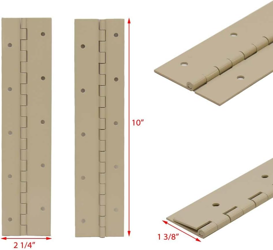 Boat Aluminum Piano Hinge 119013 | 10 x 2 1/4 Inch (Pair)