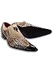 Xposed Mens Shiny Patent Faux Leather Leopard Print Metal Toe Loafer Funky Party Shoes [Livio-Beige, UK 7/US 8 EU 41] #3