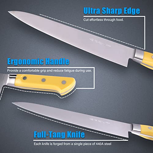 Chuyiren Japanese Chef Knife 9.5 Inches, Professional Gyuto Chef Knife 2 Pcs, Sharp Sashimi Knife With Ergonomic Handle, Sushi Knife For Household Or Business Gift #TOP1
