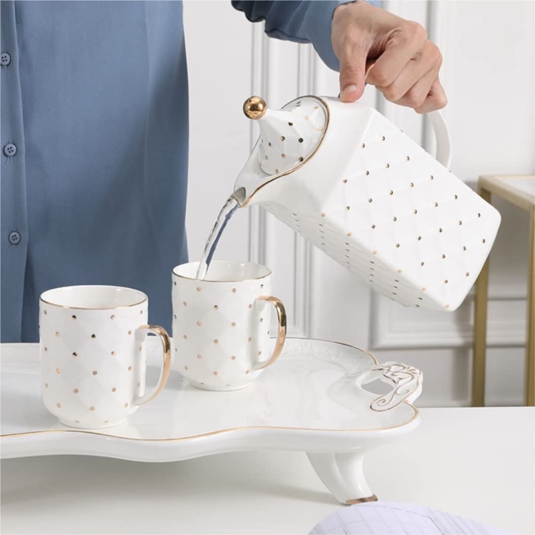zestaw do herbaty， Zestaw do herbaty Zestaw filiżanek do kawy Zestaw filiżanek do herbaty Ceramiczne zestawy do herbaty Zestaw filiżanek do kawy Prosty 8-częściowy europejski zestaw do herbaty z porce