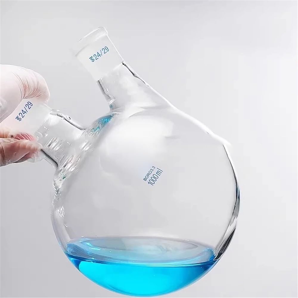 Matraz de vidrio borosilicato dos bocas y fondo redondo 100 ml a 2000, suministros laboratorio Equipamiento de laboratorio