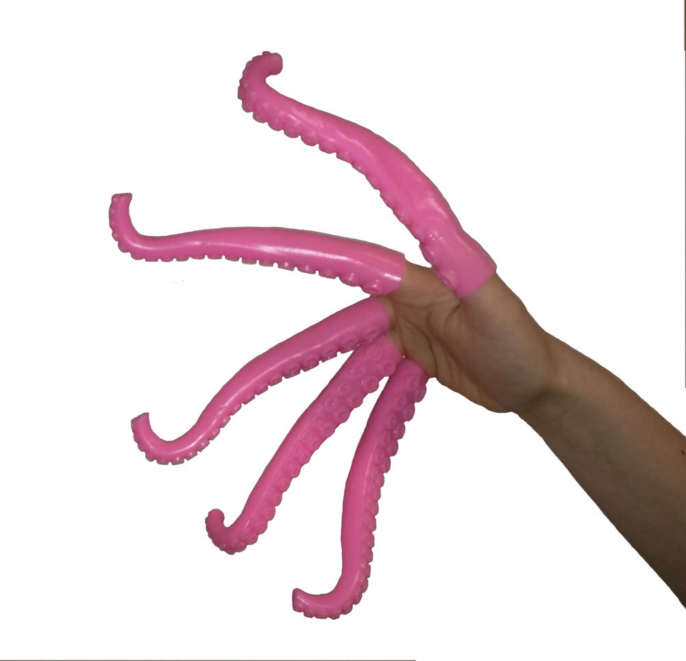 NOVELTY GIANT WWW.NOVELTYGIANT.COM 5 marionetas de silicona para dedos de tentáculo, color rosa