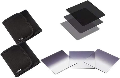 Kit de 6 piezas de filtro de densidad neutra de 3.976 in 4x4 completo y gradual ND ND2+ND4+ND8 filtro + estuche protector para caja mate soporte de