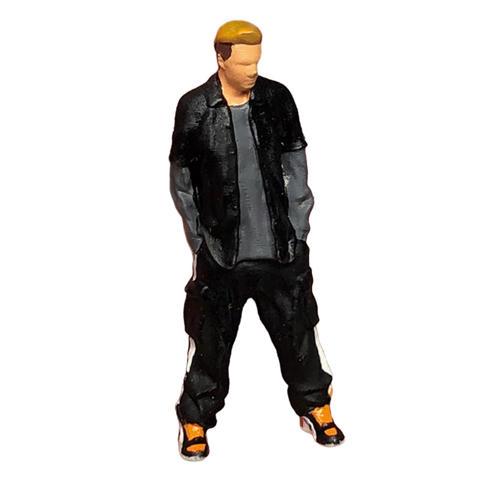 QUXVUIS 1/64 Scale Mini People Figurine Realistic Model Young Man Figurine Hand Painted Crafting Gift Accessory 1/64 Figure Miniature People DIY Crafts