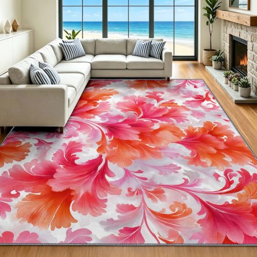 Alfombra lavable y antideslizante de 60x90 cm con diseño floral de hojas para puerta 3