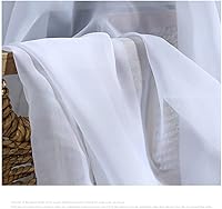 Vista 7 de Cortinas traslúcidas blancas para ventana de 90 pulgadas de largo, 2 paneles de cortinas traslúcidas blancas con bolsillo para barra de cortina
