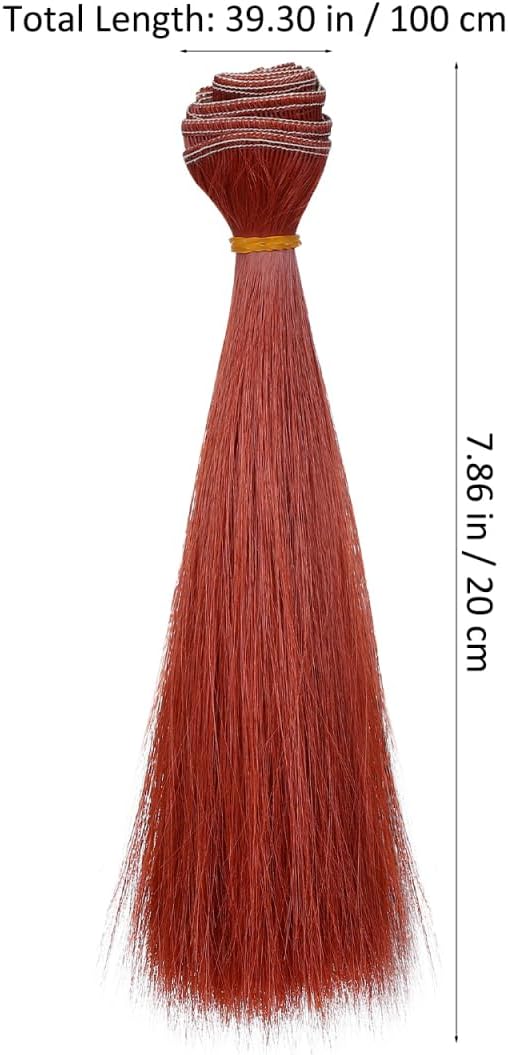 Doll Hair Wefts 6Pcs Doll Wig Heat Resistant Straight Hair Extensions Making Arts Supplies for DIY Crafting, Soft Tangle-Resistant Fiber for BJD Reborn