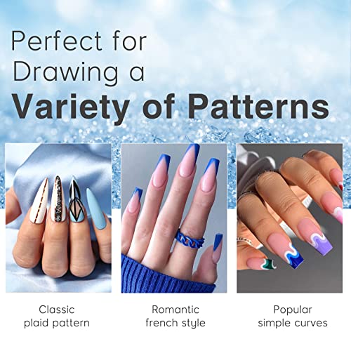 Nail Art Liner Brushes - Eptbsdu 5Pc Nail Art Brush For Long Lines, Liner Brush Uv Gel Polish Painting Nail Design Brush Metal Handle Nail Drawing Pens, Sizes 7/9/11/15/25Mm #TOP6