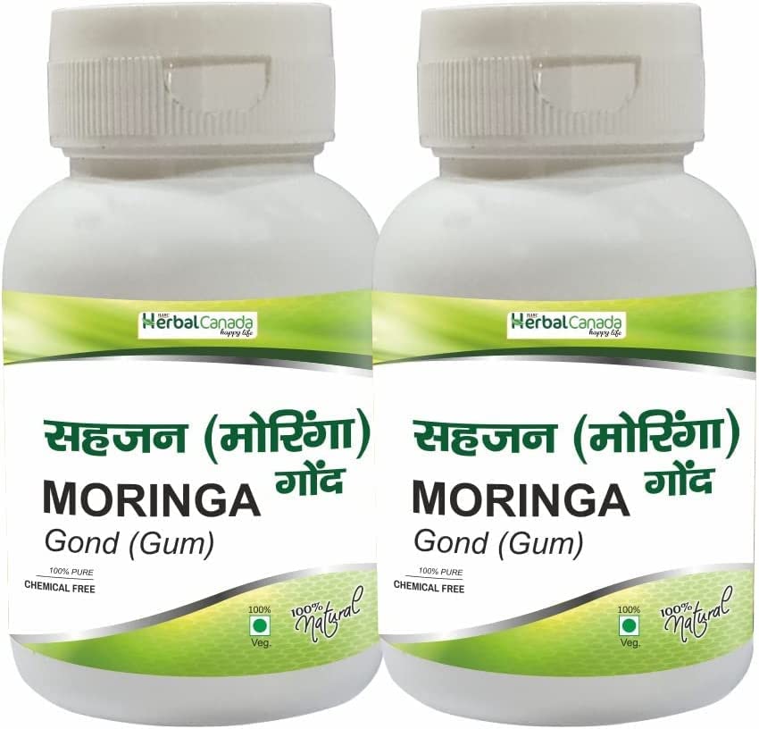 CROW Herbal Canada Moringa Gond | Safed Moringa | Lab Tested | Helpful for Digestion, gastric Problem, Liver, Skin and Hair Problems (60g (Pack of 2))