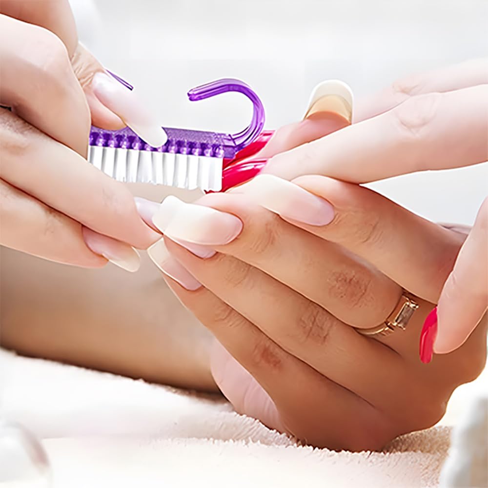 24 Pezzi Spazzola Per Unghie Spazzola Per Il Lavaggio Delle Mani con Manico in Plastica Lavaggio Di Mani Spazzolino Per Pulizia E Pulizia Delle Unghie(Viola, Rosa, Blu)
