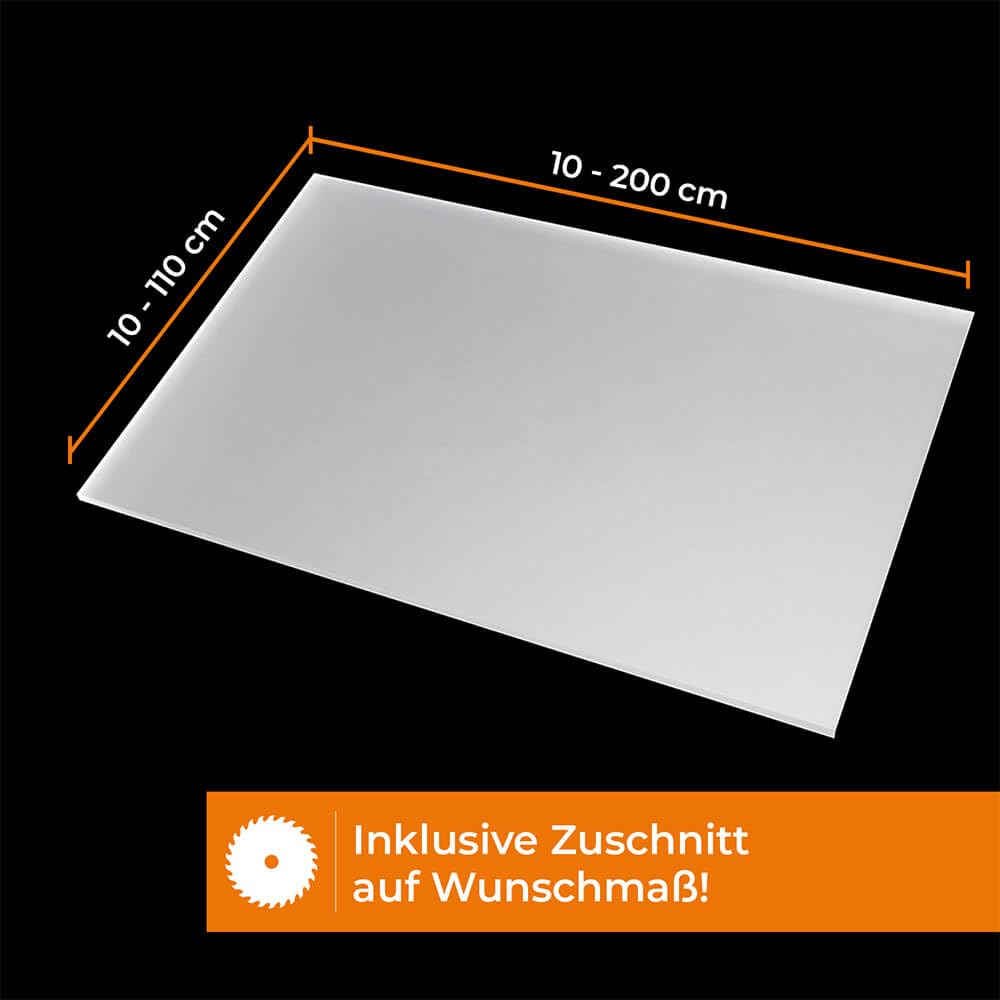 Acrylglasplatten GS satiniert - Zuschnitt nach Maß – 3 & 5 mm stark, 89% lichtdurchlässig, Milchglasoptik (5 mm - GS, Transparent satiniert, 50 x 40 cm)