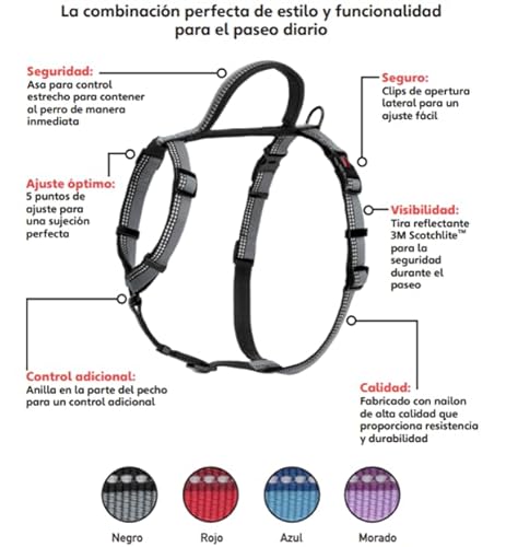 Arnés para caminar HALTI - Arnés Anti tirones Ligero para Perros con Asa, Reflectante y Ajustable, ideal para Adiestramiento Canino. Apto para Cachorros y Perros Pequeños (Talla S, Negro) - imagen 5