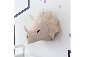 3D Animal Wall Decor for Kids Dinosaurs Stuffed Plush Animal Head Wall Mount