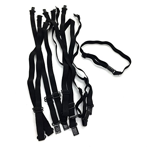 HUELE 10PCS DIY Accessories Bow Tie Adjustable Polyester Belt With Clips Black - Thumbnail 2