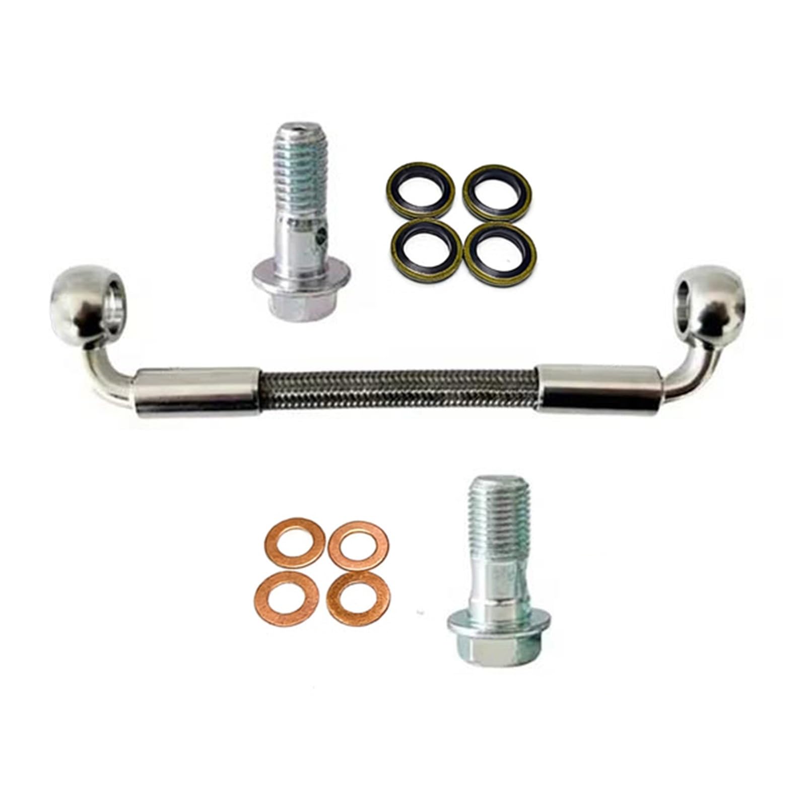Motorcycle Brake Hose 90°-90° M8/M10 Silver Motorcycle Hydraulic Brake Clutch Oil Hose Line Pipe 10cm-500cm Accessories(400cm)