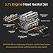 JAVOUKA Head Gasket Set, 3.7L, fits for Jeep Commander/Liberty/Grand Cherokee, fit for Dodge Nitro/Dakota/Durango, for Ram 1500, fit for Mitsubishi/Raider 3.7L 226CID V6 SOHC 2005-2012 OE#HS26229PT-1