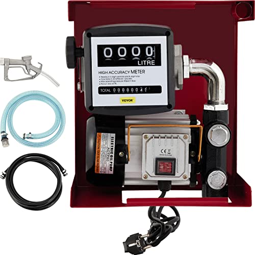 SucceBuy 230V Pompe à Gasoil Electrique, 550W Pompe Fioul, 60 L/min Pompe à Fuel Moteur Monophasé Pompe Carburant