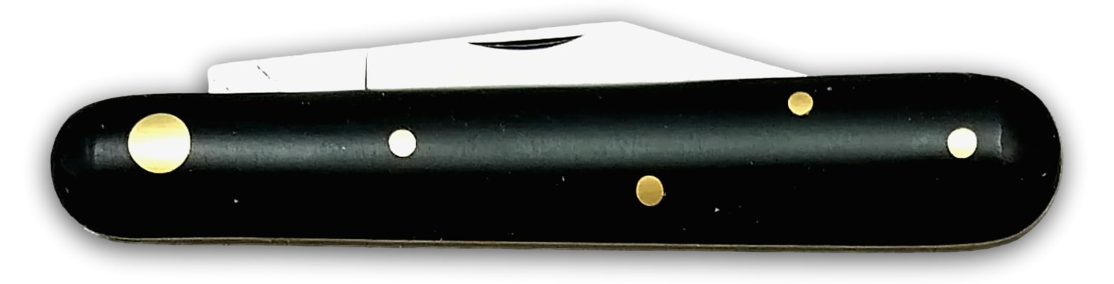 DUE BUOI - 211P Professional Landwirtschaft Beschneide- & Pfropfmesser zum Knospen & Trimmen, Böhler K720 Kohlenstoffstahl, Linkshänder, Messingauskleidung, schwarzer Kunststoffgriff