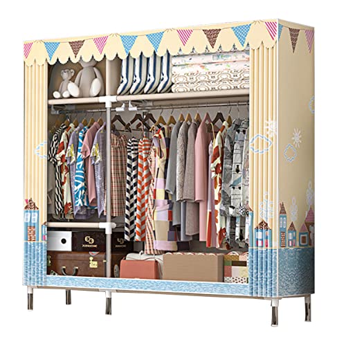 Armario de lona A-123 x 45 x 170 cm con barra de colgar de gran capacidad