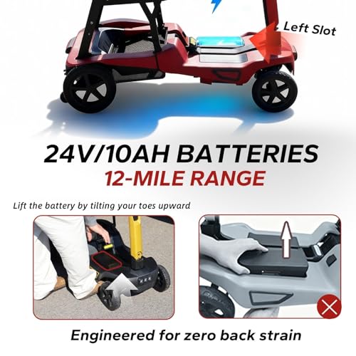 Image of Lightweight Mobility Scooter for Seniors, Powered Mobility Scooter for Adults Portable 37.5 lbs Aluminum Frame | Airline Approved | YL-985S