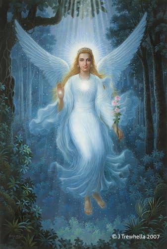 Angel Art Greeting Card - Blank - Angel Visiting The Forest