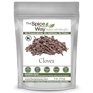 The Spice Way Cloves – whole (4 oz)| clove spice, for many savory dishes and even tea – Whole Cloves Resealable Bag