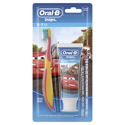 Kit Escova e Creme Dental Oral-B Pro-Saúde Stages Carros-Princesas