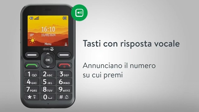 Doro Leva L10 Telefono Cellulare Sbloccato Seniors – Grande Schermo Paesaggio – Suono Potente – Fotocamera – Tasto Assistenza con Localizzazione GPS – Telefono Basic senza Internet (Rosso