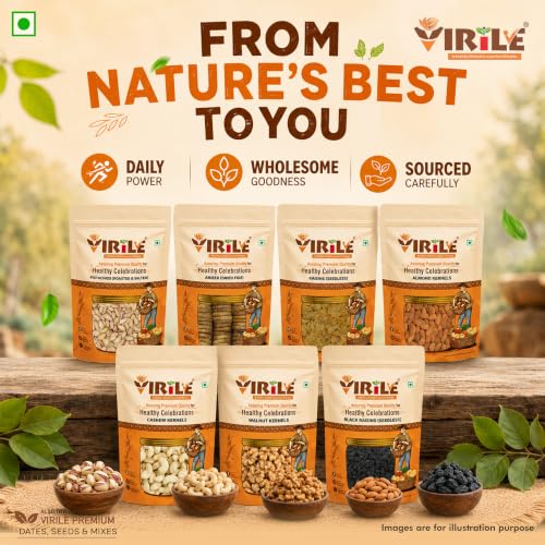Image of VIRILE Premium Anjeer /Figs 200g | Dried Anjeer I Low in Fat | Healthy Snack I Rich Source of Vitamins Dietary Fiber (Pack of 1)