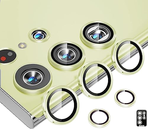Xykos Camera Lens Protectors for Samsung Galaxy S23 Ultra, Individual Lens Protectors, Scratch-Resistant Ultra-Thin Tempered Glass Camera Cover [Removal Tool] [Case Friendly] – Lime Green