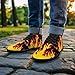Pointodoor Fire Flames Barefoot Shoes Men Wide Toe Box Slip On Workout Shoes Zero Drop Fashion Sneakers Minimalist Running Cross Training Shoe Size 8.5