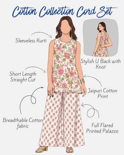 Image of Womanista Women Printed Cotton Kurta Set for Woman | Jaipur Coord Set | Farshi Salwar Suit
