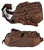 BW Vintage Military Men Canvas Bag - 14.5 inch Mens Vintage Casual Canvas Messenger Bag Men's Military Leather Canvas Travel Briefcase Crossbody Satchel Shoulder School Bag for Notebook Laptop (Brown) #3