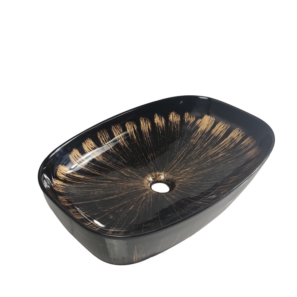 Hpthly Bathroom Sink Bathroom Sink Hotel Apartment Bathroom Wash Basin Oval Above Counter Basin Home Bathroom Vessel Sink Modern Art Basin Vessel Sinks