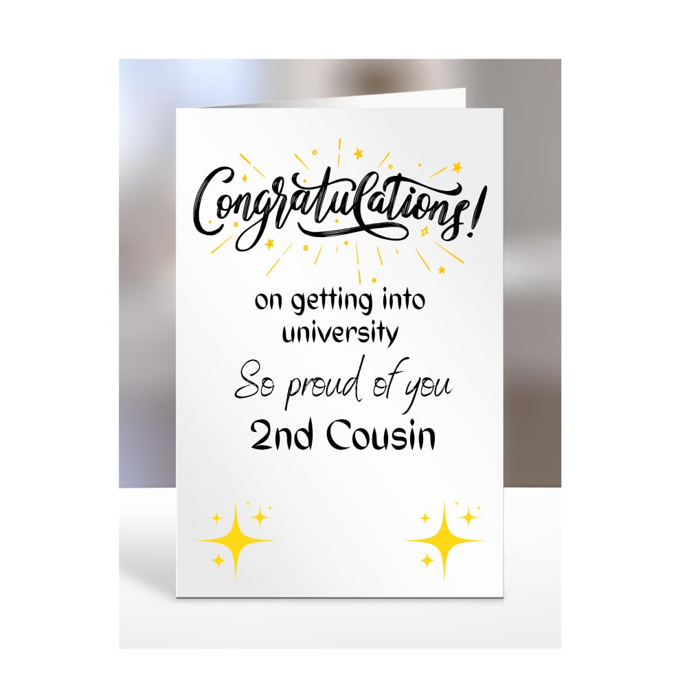 Congratulations on getting into university, card for 2nd Cousin, gifts for men, women, him, her, male, female, presents for Christmas, A5-194_3