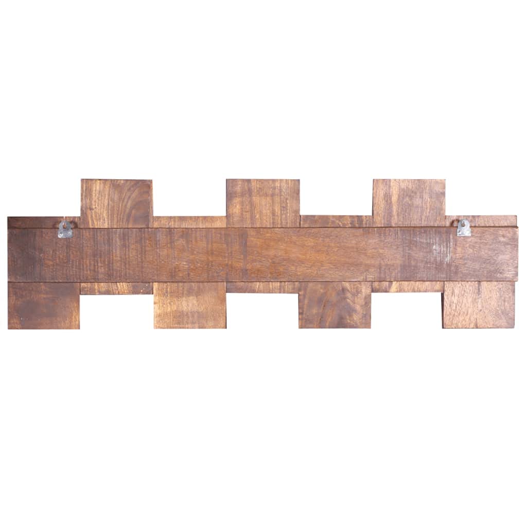 Perchero de pared con 7 ganchos de madera maciza envejecida, estante colgante de pared con barra para colgar, para pasillo, dormitorio, cuarto de baño y salón, color blanco