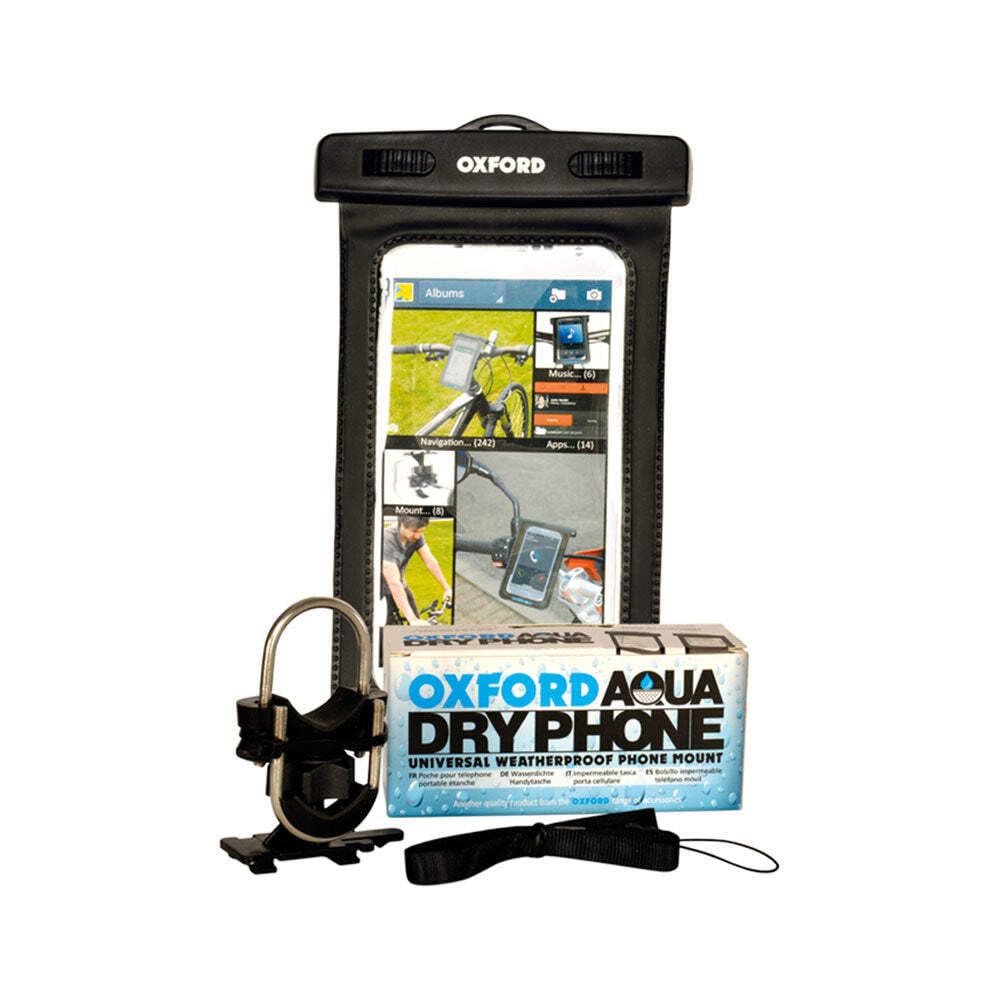 Oxford Aqua Dry Universal Handyhalterung, wetterfest – Schwarz