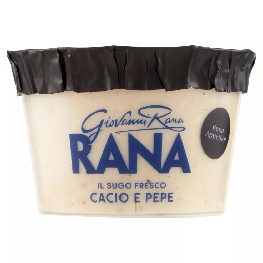 Giovanni Rana Sugo Fresco Cacio e Pepe, salsa de queso crema y salsa de pimienta, salsa pesto 150 g + llavero Beni Culinari gratuito