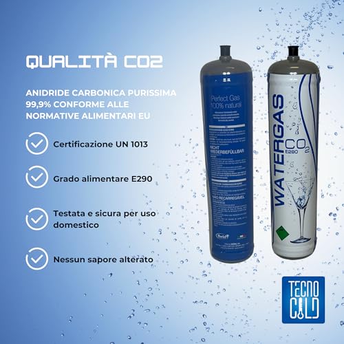 Tecno Cold | Bombola CO2 600 G Alimentare E290 Per Gasatore – CO2 Per Acqua Frizzante – 6 Bombole CO2 Monouso M11X1 Per Casa E Ufficio - 4
