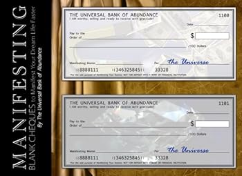 Manifesting Blank Cheques to Manifest Your Dream Life Faster: Your Personal Secret Checkbook Journal with 50 Law of Attraction Checks