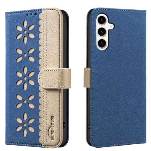 nincyee Funda para Samsung Galaxy A24 4G, diseño clásico de flores pequeñas, de piel premium, con función atril y cierre magnético
