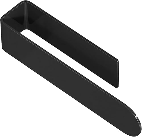 Toallero adhesivo, toallero de mano autoadhesivo para baño montado en la pared, barra de toalla de mano cuadrada de 8 pulgadas para armario de Negro