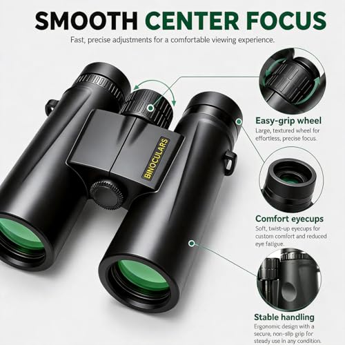 Image of Asacam 12x42 Binoculars for Adults, HD BAK4 Prism for Bird Watching