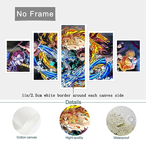 Searee Anime Poster - Japanese Anime Wall Art Posters - Anime Wall Decor - 5 Pcs Hd Canvas Printing Posters For Living Room, Bedroom, Club Wall Art Decor, No Frame. #TOP1