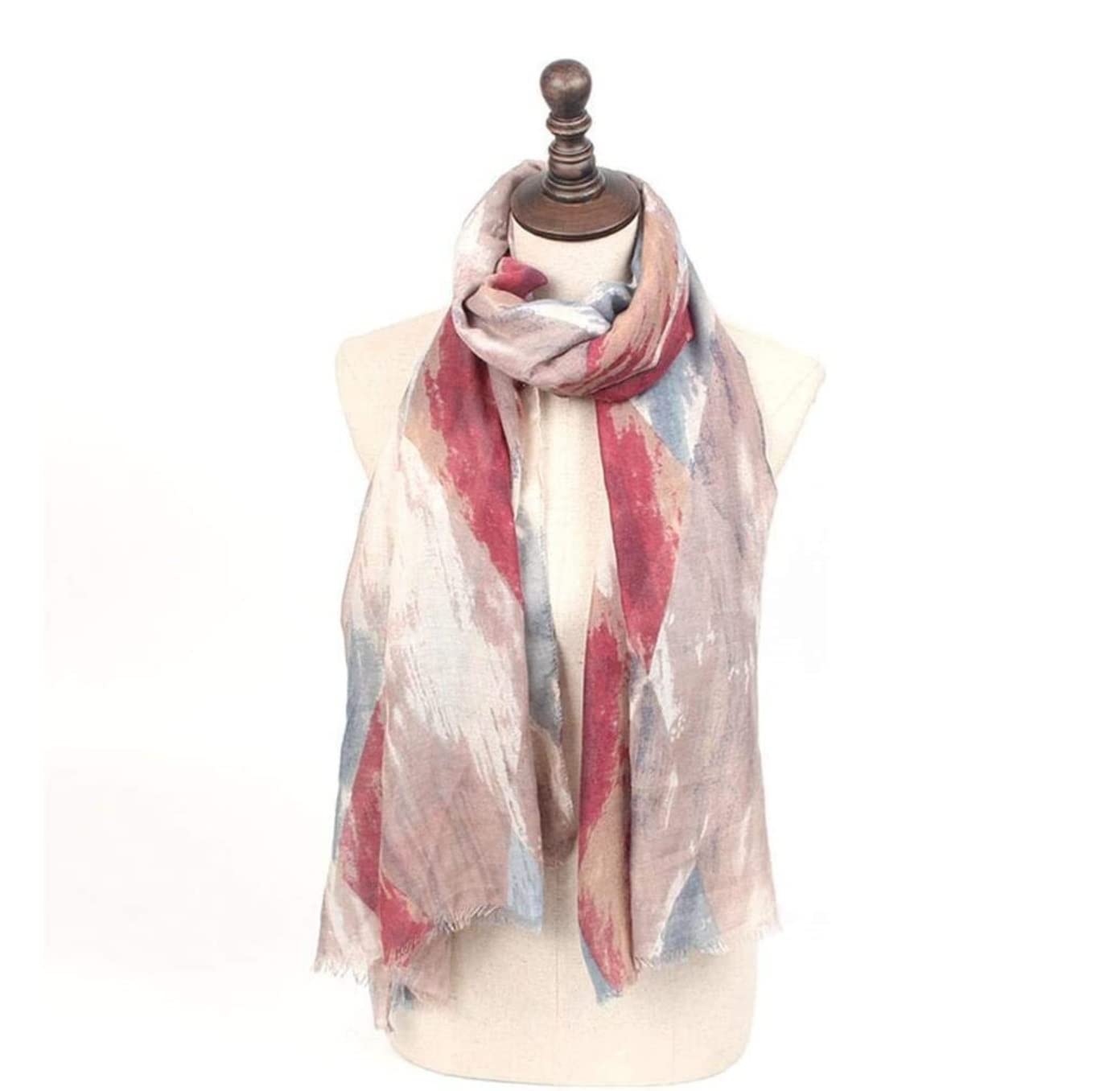 Chal Estolas Bufanda Chal Fular Bufanda De Invierno para Mujer, Chal Cálido, Protección Solar, Estampado De Diamantes Chal Bufanda Estolas(Rot)