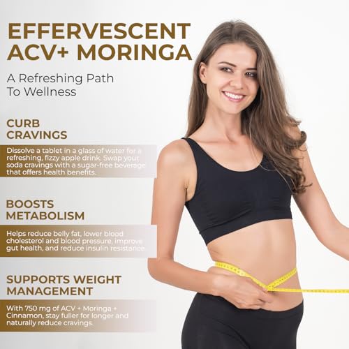 Image of The Body Reserve ACV Moringa Effervescent Tablets with Lemon Cider Vinegar, Cinnamon & Pomegranate | Supports Metabolism, Digestion & Energy | Lemon Flavor | Pack of 3 (60 Tablets)