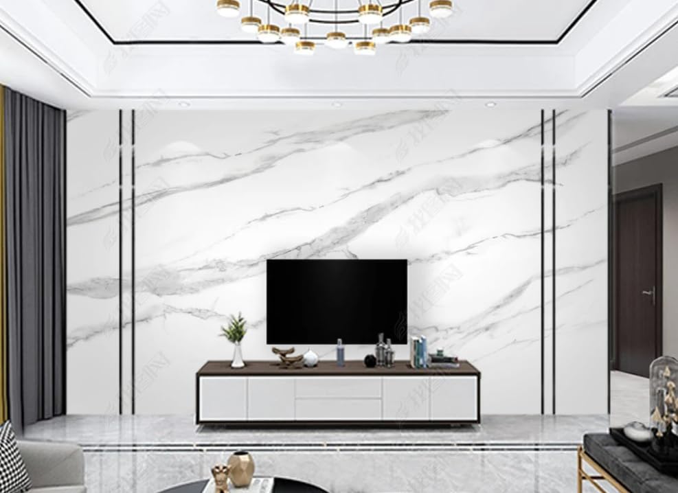 Papier peint intissé XXL blanc Jazz 400x280 cm pour habiller le mur du salon