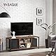 VASAGLE TV-Schrank, Fernsehtisch, TV-Regal, Lowboard mit offenen Fächern, für Wohnzimmer, Unterhaltungsraum, für Fernseher bis zu 55 Zoll, Industrie-Design, vintagebraun-schwarz LTV060B01