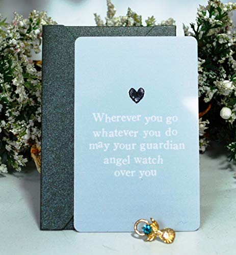 Reiju Gift Set 'Wherever You Go, Whatever You Do' Keepsake Card & Blue Jewel Guardian Angel Pin Badge
